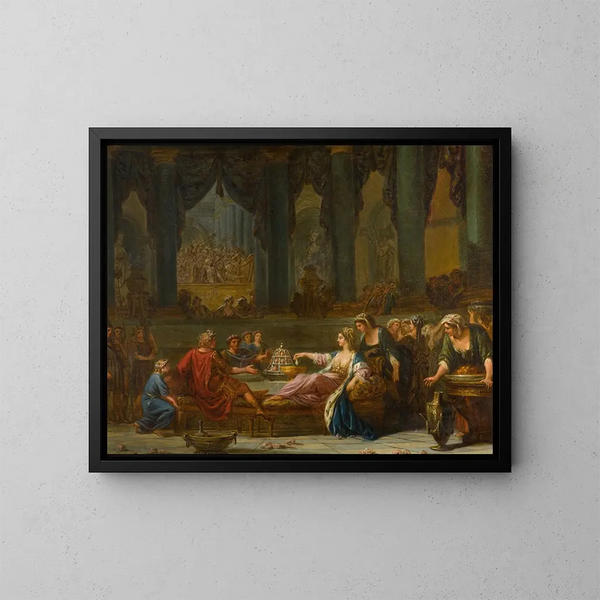 Cleopatra and the Pearl - French School — framed artwork on a wall