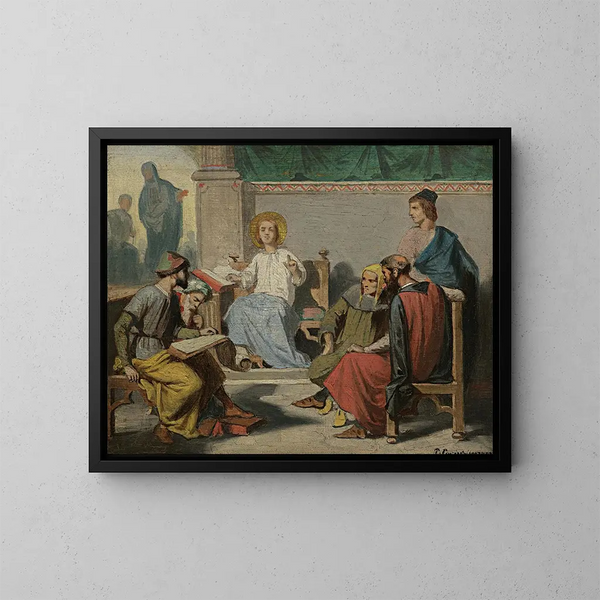 The Christ at the temple - French School — framed artwork on a wall