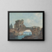 The Salario Bridge with Laundresses - French School — framed artwork on a wall