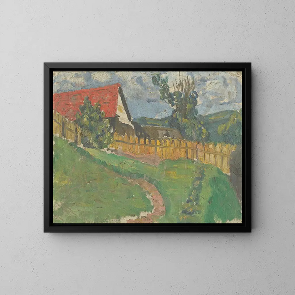 Estudio de un paisaje con una casa - Frida Konstantin — cuadro enmarcado en la pared