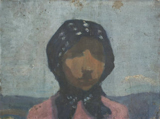 Frida Konstantin - Study of a Peasant in a Black Spotted Scarf.webp