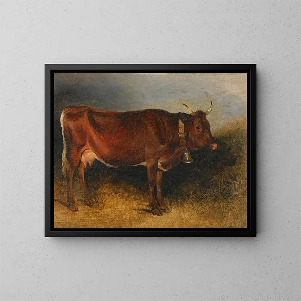 Una vaca premiada - Friedrich August Matthias Gauermann — cuadro enmarcado en la pared