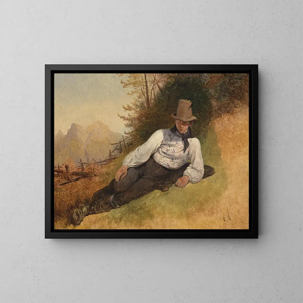 Joven campesino - Friedrich August Matthias Gauermann — cuadro enmarcado en la pared