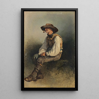 Friedrich August Matthias Gauermann - Bearded Man Smoking a Pipe.webp