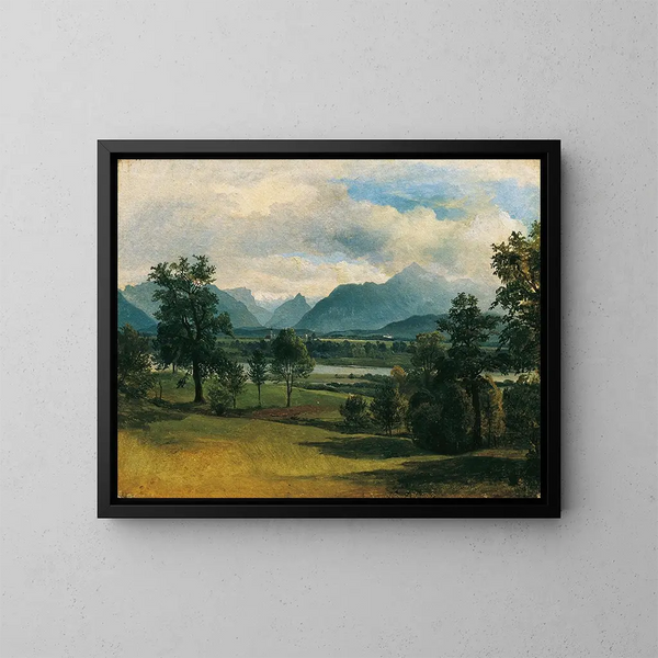 Vista de Liefering - Friedrich August Matthias Gauermann — cuadro enmarcado en la pared