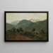 View of Scheuchenstein towards the Gauermannhof with Schneeberg in the background - Friedrich August Matthias Gauermann — framed artwork on a wall