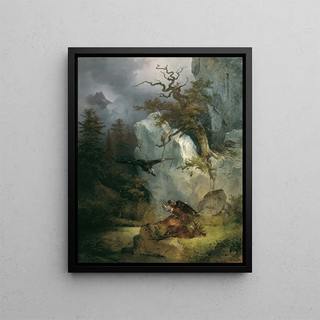 Friedrich August Matthias Gauermann - Ein Geier auf verendetem Hirsch.webp