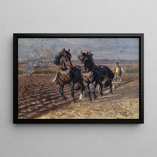 Friedrich Eckenfelder - Zwei Rappen am Pflug.webp