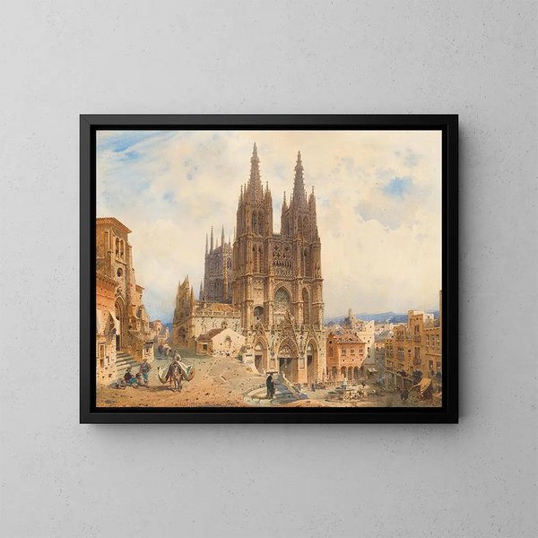 La catedral de Burgos - Friedrich Eibner — cuadro enmarcado en la pared