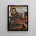 Girl with a Cat near the Fireplace - Friedrich Ferdinand Koch — framed artwork on a wall