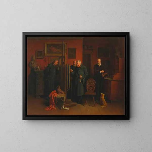 El pintor Friedländer en su taller - Friedrich Friedländer — cuadro enmarcado en la pared