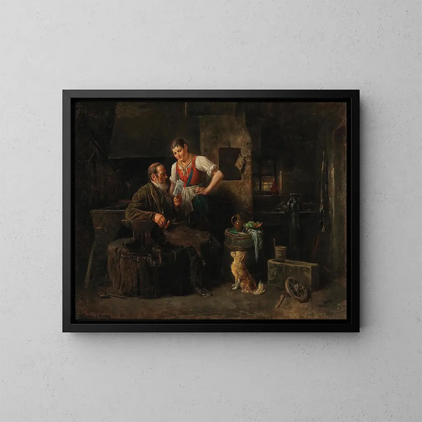 En la forja - Friedrich Friedländer — cuadro enmarcado en la pared
