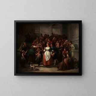 After the lottery drawing - Friedrich Friedländer — framed artwork on a wall