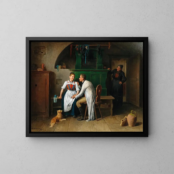 Velada en la habitación - Friedrich Friedländer — cuadro enmarcado en la pared