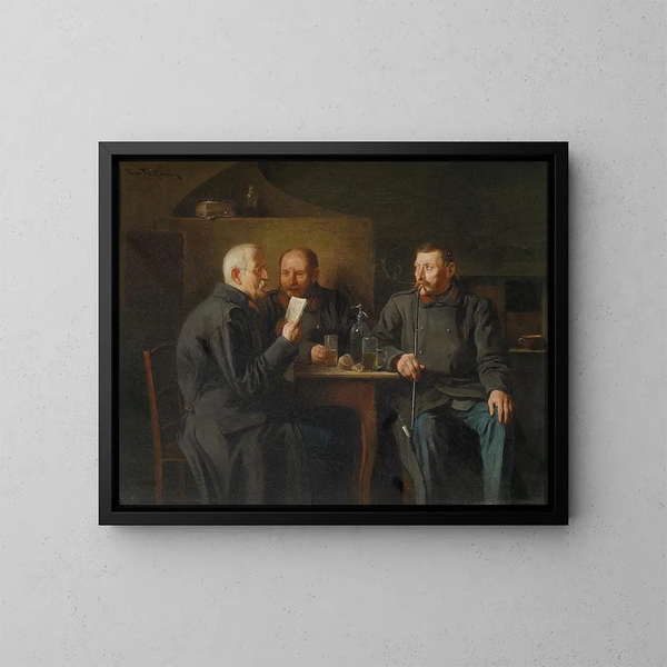 Veteranos en conversación - Friedrich Friedländer — cuadro enmarcado en la pared