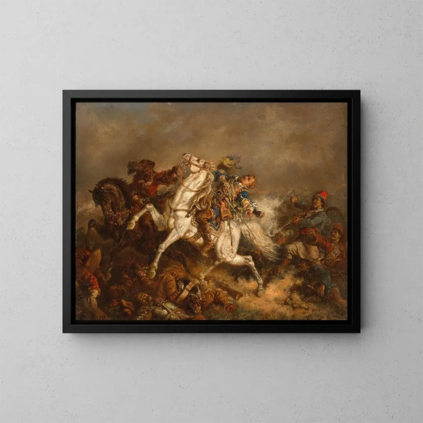 King Gustav II Adolf of Sweden at the Battle of Lützen - Friedrich Kaiser — framed artwork on a wall