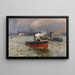 the threatening weather in the Hamburg port - Friedrich Kallmorgen — framed artwork on a wall