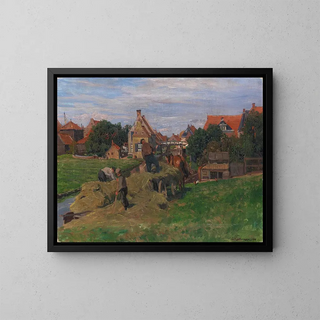 Cosecha de heno en los Países Bajos - Friedrich Kallmorgen — cuadro enmarcado en la pared