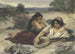 Two young Italian women lying in the landscape - Friedrich Karl Hausmann — artwork view