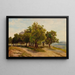Group of Trees on Kahlenberg with View of Vienna - Friedrich Loos — framed artwork on a wall