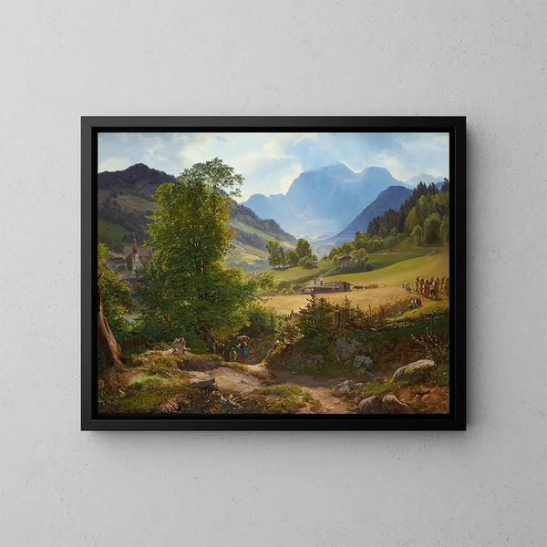 La Ramsau cerca de Berchtesgaden - Friedrich Loos — cuadro enmarcado en la pared