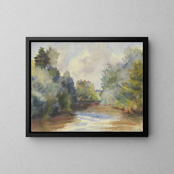 Paisaje plano - Friedrich Mook — cuadro enmarcado en la pared