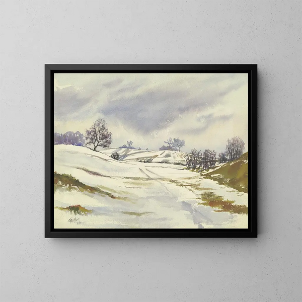 Paisaje de invierno - Friedrich Mook — cuadro enmarcado en la pared