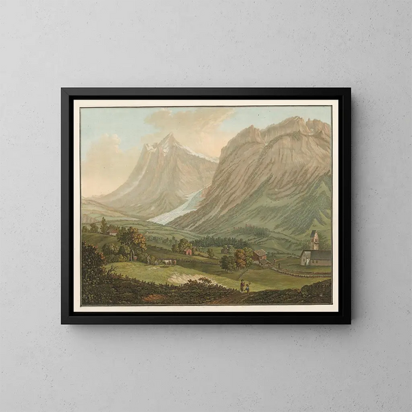 del glaciar superior del valle de Grindelwald en el cantón de Berna - Friedrich Rosenberg — cuadro enmarcado en la pared