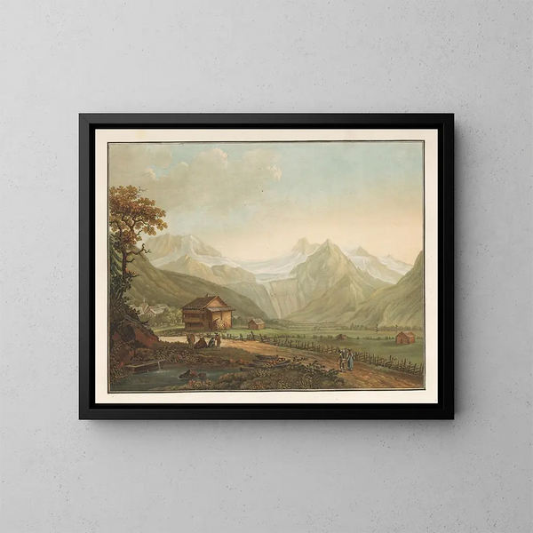 Vallon de Lenk y glaciar del Ratzliberg en el Simmental - Friedrich Rosenberg — cuadro enmarcado en la pared