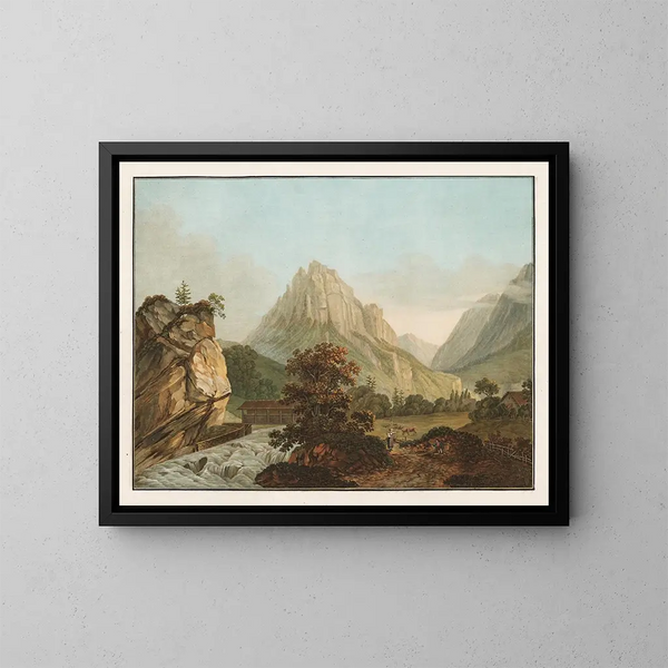 Vista del fondo del valle de Hasly, cantón de Berna - Friedrich Rosenberg — cuadro enmarcado en la pared