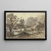 View of Nemi with Lake Nemi in the foreground - Friedrich Salathé — framed artwork on a wall