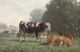 Friedrich Voltz - Rastende Khe auf der Weide.webp