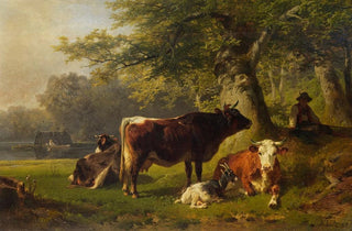 Friedrich Voltz - Weidelandschaft mit Hirtejunge.webp