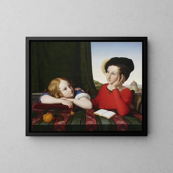 Retrato de la infancia de Wieczysław Potocki y Konstanty Potocki - Friedrich Wilhelm Schadow — cuadro enmarcado en la pared