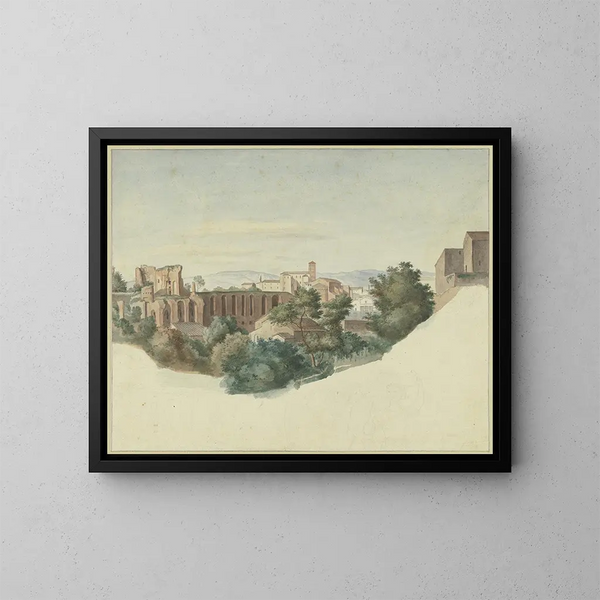 Vista de SS Giovanni e Paolo en Roma - Friedrich von Olivier — cuadro enmarcado en la pared