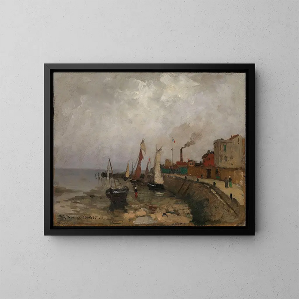 Port français Le Havre - Frits Thaulow — framed artwork on a wall