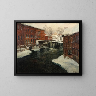 Escena de molino - Frits Thaulow — cuadro enmarcado en la pared