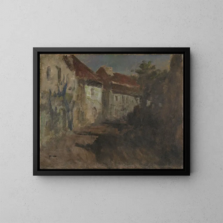 Luz de luna en Dieppe - Frits Thaulow — cuadro enmarcado en la pared