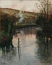 atardecer sobre el Arques en Piquigny - Frits Thaulow — vista de la obra