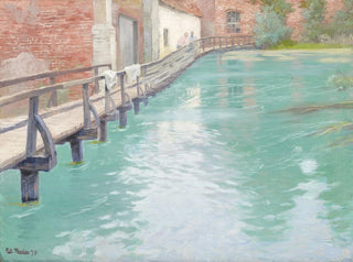 Los Molinos en Montreuil-sur-Mer, Normandía - Frits Thaulow — vista de la obra