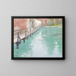 Los Molinos en Montreuil-sur-Mer, Normandía - Frits Thaulow — cuadro enmarcado en la pared