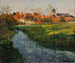 Pueblo junto a un arroyo - Frits Thaulow — vista de la obra