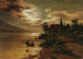 Landscape lakeside painting in moonlight - Fritz Chwala — artwork view