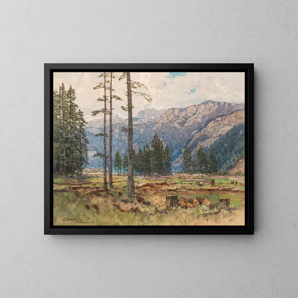 View of Mount Hochschwab - Fritz Lach — framed artwork on a wall