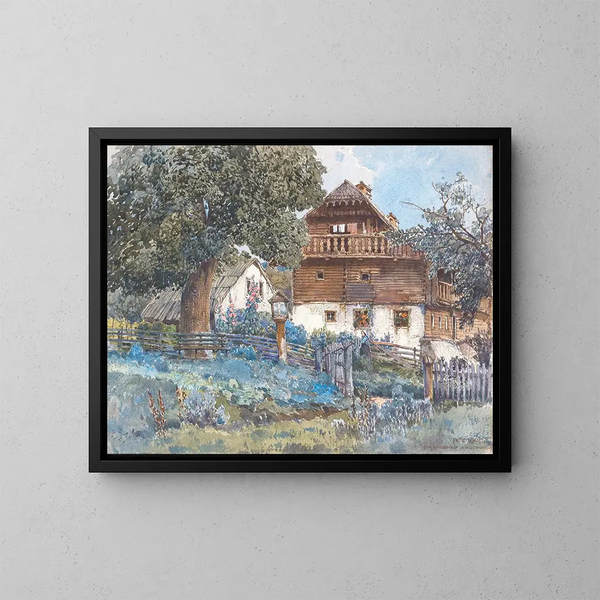 The Lindenhof at Allerheiligen in the Mühlkreis - Fritz Lach — framed artwork on a wall