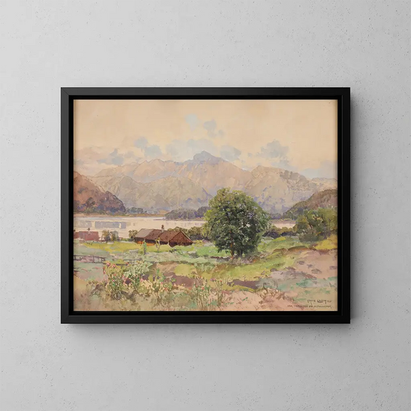 The Traun Lake in Altmünster - Fritz Lach — framed artwork on a wall