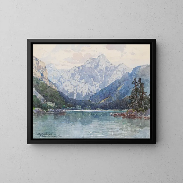 Lake Leopoldsteiner - Fritz Lach — framed artwork on a wall
