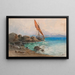 Velero cerca de la costa - Fritz Lach — cuadro enmarcado en la pared