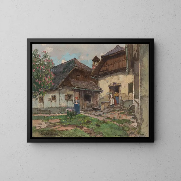 The sacristan's house in Friesach - Fritz Lach — framed artwork on a wall
