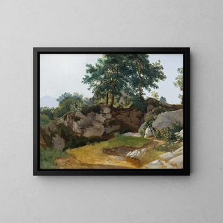 Paisaje de montañas italianas - Fritz Petzholdt — cuadro enmarcado en la pared
